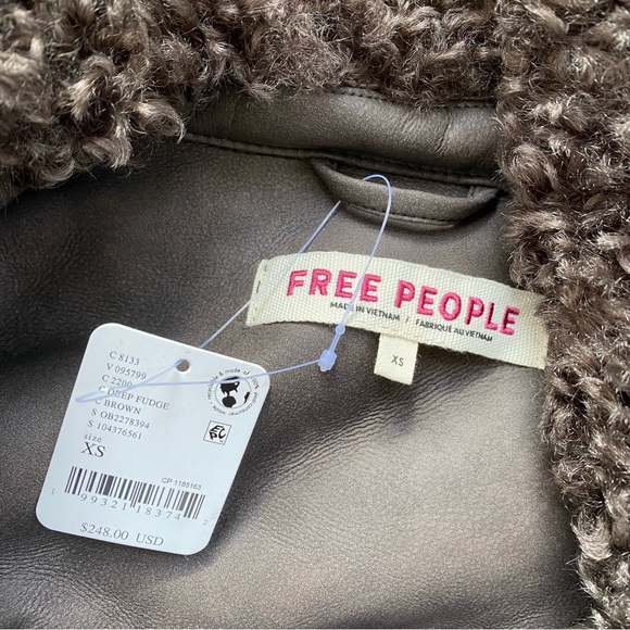 NWT Free People Jolie Oversized Teddy Jacket Deep Fudge Brown XS - Picture 5 of 12